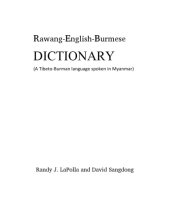 book Rawang-English-Burmese Dictionary