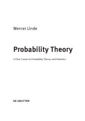 book Probability Theory. A first Course in Probability Theory and Statistics