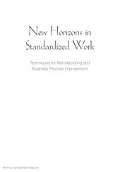 book New Horizons in Standardized Work : Techniques for Manufacturing and Business Process Improvement