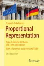 book  Proportional Representation: Apportionment Methods and Their Applications