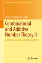 book  Combinatorial and Additive Number Theory II: CANT, New York, NY, USA, 2015 and 2016