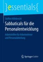 book  Sabbaticals für die Personalentwicklung: Arbeitshilfen für Arbeitnehmer und Personalabteilung