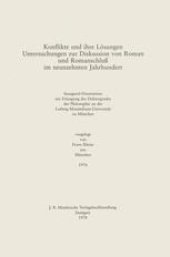 book  Konflikte und ihre Lösungen Untersuchungen zur Diskussion von Roman und Romanschluß im neunzehnten Jahrhundert