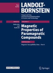 book  Magnetic Properties of Paramagnetic Compounds: Magnetic Susceptibility Data – Part 6