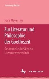 book  Zur Literatur und Philosophie der Goethezeit: Gesammelte Aufsätze zur Literaturwissenschaft