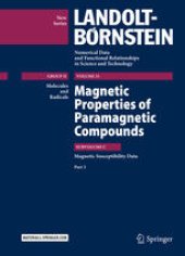 book  Magnetic Properties of Paramagnetic Compounds: Magnetic Susceptibility Data – Part 3