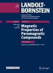 book  Magnetic Properties of Paramagnetic Compounds: Magnetic Susceptibility Data – Part 4