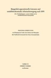 book  Bürgerlich-oppositionelle Literaten und sozialdemokratische Arbeiterbewegung nach 1890