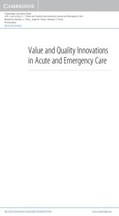 book Value and Quality Innovations in Acute and Emergency Care