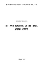 book The Main Functions of the Slavic Verbal Aspect