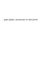 book John Dewey, Dictionary of education