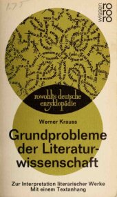 book Grundprobleme der Literaturwissenschaft. Zur Interpretation literarischer Werke