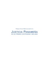 book Perspectivas Históricas sobre la Justicia Panameña en su primer centario 1903-2003