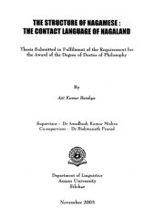 book The Structure of Nagamese: The Contact Language of Nagaland