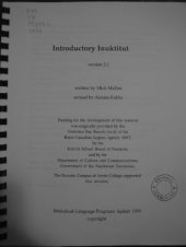 book Introductory Inuktitut. Version 2.2