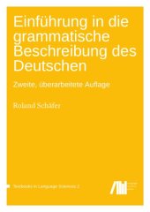 book Einführung in die grammatische Beschreibung des Deutschen