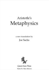 book Aristotle’s Metaphysics, a new translation [INCOMPLETE]