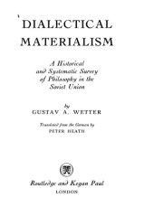 book Dialectical Materialism: A Historical and Systematic Survey of Philosophy in the Soviet Union