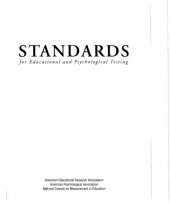 book Standards for educational and psychological testing