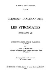 book Clément d’Alexandrie, Les Stromates, Stromate VII