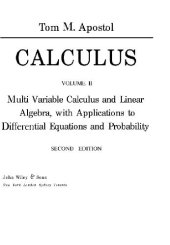 book Calculus, Volume II: Multi-Variable Calculus and Linear Algebra, with Applications to Differential Equations and Probability