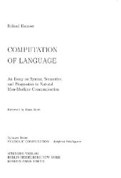 book Computation of Language: An Essay on Syntax, Semantics and Pragmatics in Natural Man-Machine Communication (Symbolic Computation / Artificial Intelligence)