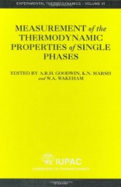 book Measurement of the Thermodynamic Properties of Single Phases