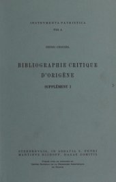 book Bibliographie critique d’Origène: Supplément 1