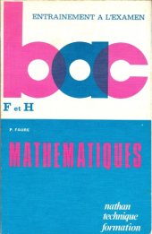 book Mathématiques : bac F et H