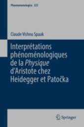 book  Interprétations phénoménologiques de la 'Physique' d’Aristote chez Heidegger et Patočka