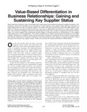 book Value-Based Differentiation in Business Relationships: Gaining and Sustaining Key Supplier Status [article]