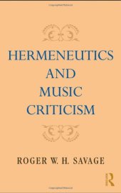 book Hermeneutics and Music Criticism