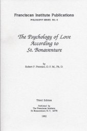 book The Psychology of Love According to St. Bonaventure