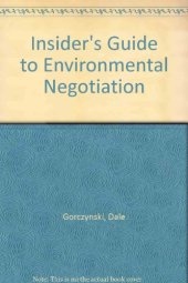 book Insider's guide to environmental negotiation