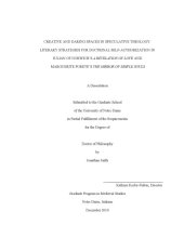 book Creative and daring spaces in speculative theology: Literary strategies for doctrinal self-authorization in Julian of Norwich’s “A Revelation of Love” and Marguerite Porete’s “The Mirror of Simple Souls”