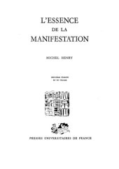 book L’essence de la manifestation