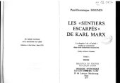 book Les "sentiers escarpés" de Karl Marx. Tome I (Textes)