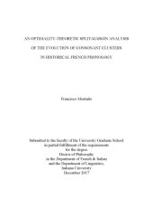 book An Optimality-Theoretic Split-Margin Analysis of the Evolution of Consonant Clusters in Historical French Phonology