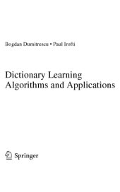 book Dictionary Learning Algorithms and Applications