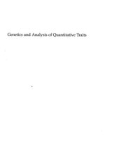 book Genetics and Analysis of Quantitative Traits