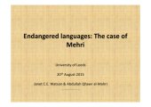 book Endangered languages: The case of Mehri