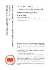 book La  distinzione  dei  generi  nel  nome  antico-egiziano  e  semitico