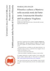 book Filosofia e cultura a Mantova nella seconda metà del Settecento. I manoscritti filosofici dell’Accademia Virgiliana