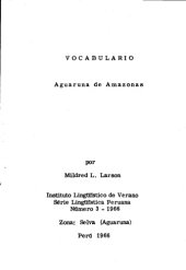 book Vocabulario Aguaruna de Amazonas (Chicham/ Shíbaro)