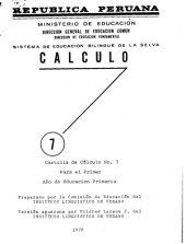 book Calculo 7. Cartilla de Cálculo No. 7 Para el Primer Año de Educacion Primaria