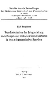 book Verschiedenheit der Satzgestaltung nach Maßgabe der seelischen Grundfunktion in den indogermanischen Sprachen