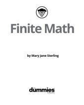 book Finite Math for Dummies