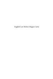 book English Law Before Magna Carta