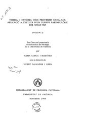 book Teoria i història dels proverbis catalans: aplicació a l’estudi d’un corpus paremiològic del segle XVI