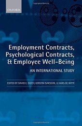 book Employment Contracts, Psychological Contracts, and Worker Well-Being: An International Study